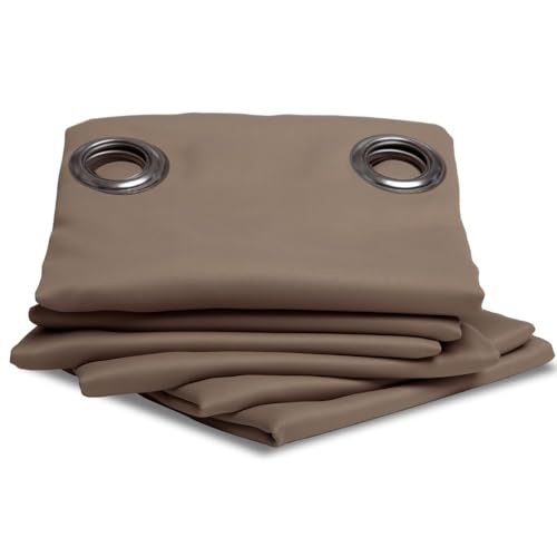 Moondream ThermActiv® Thermovorhang Winter+Sommer 2in1 | Isolierung Kälte+Hitze | Verdunkelung | Patentierte Technologie | EU Herstellung | Ösen | Beige MC8220 | 140B x 260H cm