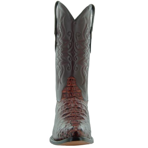 Image of Soto Boots Men's Gator Tail Print Cowboy Boots, Exotic Print Men's Cowboy Boots, Western Boots For Men H7006
