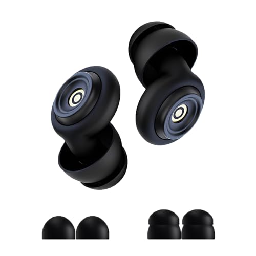 Ear Plugs, Silicone Ear Plugs for Sleep Noise Cancelling 50 DB Earbuds Soft Waterproof Reusable Earplugs with 4 Tips in Case for Sleeping, Deep Focus, Travelling, Studying Noise Reduction