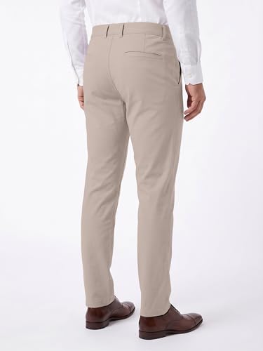 Image of Mehrang Men's Slim Fit Casual Mid Rise, Cotton Blend Trousers, Side Pockets || Classic Slim Fit Chino Pants || Business Casual Dress Trousers