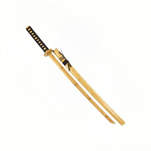竹製木刀 鞘付き 全長102cm 刃長76cm 柄長26cm 素振り 天然竹素材 コスプレや武術稽古 展示・コレクションにも適用 (B)