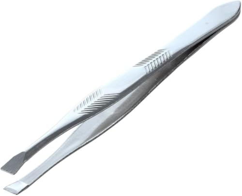 Silver Tone Stainless Steel Long Tweezers for Eyebrows Hair Removal Tweezers,Shave and Hair Removal (3.5 Inches)