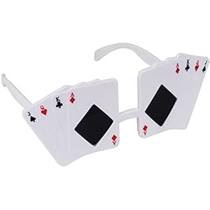 Loftus International Star Power Poker Themed Jack Queen King Ace Sunglasses, White, One Size