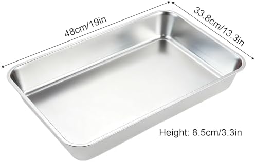 Dishwasher Safe Stainless Steel Sheet Tray - 16.3x11.6x0.8in Metal Drip Pan for Kitchen, Barbecue, Lab, and Pet Treatment - Durable Leak Proof Design