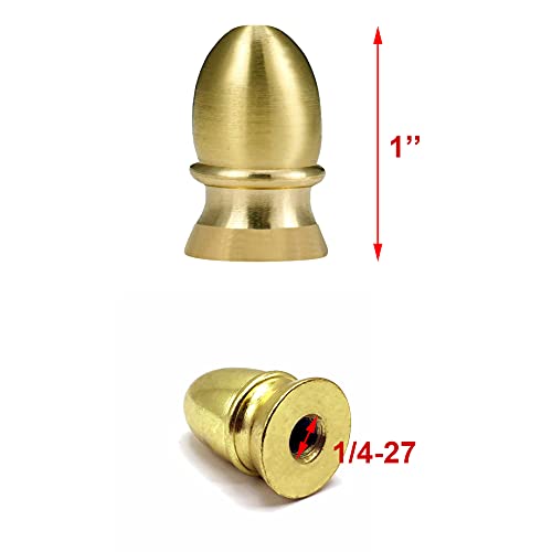Image of ECUDIS Pack of 4 Solid Metal Lamp Finials Caps Knob for Lamp Shade Harp Holder (Brass)