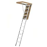 Aluminium-Dachbodenleiter, ausziehbar, 159 kg Tragkraft, einfacher Zugang für versteckte Treppen