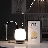 Rechargeable Night Light for Kids, Dimmable Baby Touch Control Lights with Charging Pad & 1800mAh Battery, Color Changing Bedside LED Egg Lamps with Handle for Bedroom Nightstand Nursery Breastfeed