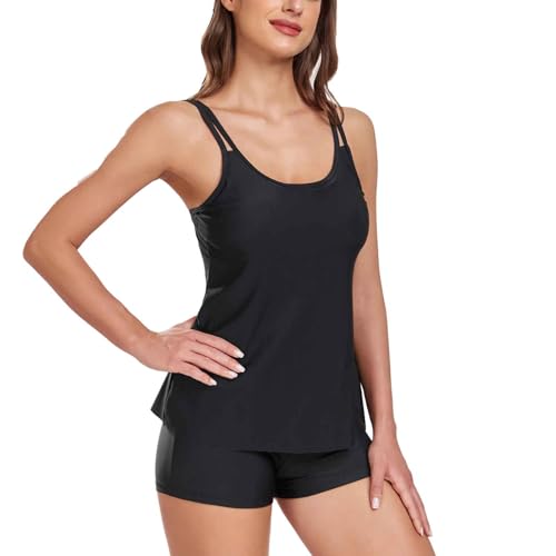 Jecarden Tankini Damen Bauchweg - Tankini Damen Set Sommer Zweiteiler Tankini Damen Push Up Bademode Set Damen Tankini B...