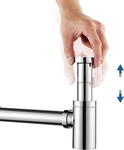 Image of SPAZIO Stainless Steel Bottle Trap Set With Height Adjustable Waste Outlet Pipe For Bathroom, Wash Basin, Kitchen Sink, Chrome Finish