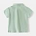 Boys Short Sleeve Pique Polo Shirts Uniform Front Button Closure Shirts Soft and Breathable Casual Tops Cute Summer Clothes Green 18-24 Months