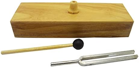 Jieoto 256 Hz Tuning Fork with Wooden Resonant Box and Beater for Music Learning