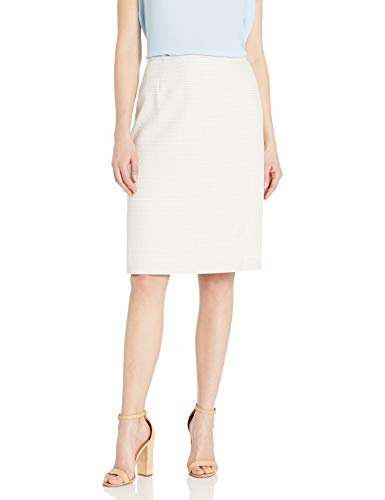 Tahari ASL Women's Pencil Skirt, Khaki White Tweed, 4