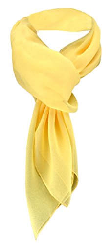 TigerTie - pañuelo de gasa - amarillo monocromo tamaño 90 cm x 90 cm - bufanda