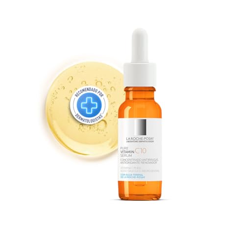 La Roche-Posay Pure Vitamine C10, Vitamina C Pura, Concentrado renovador e corretor, Ácido Hialurônico, Antioxidante, Antirrugas, Rugas e Linhas Finas 15ml