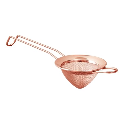 Chabrias Ltd Copper Fine Mesh Cocktail Strainer Small Sieve- Stainless Steel - 23 x 7.8 x 4.6cm - Professional Bartending Tool