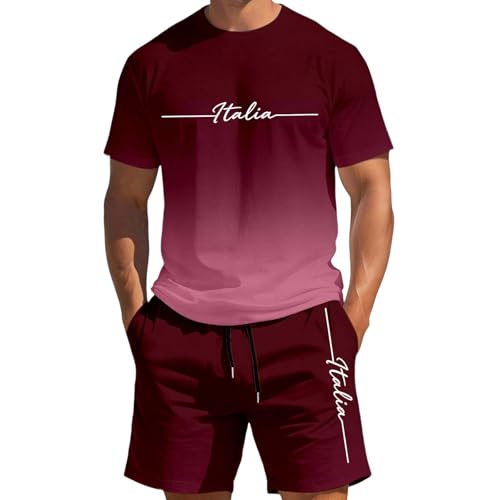 Ensemble homme t-shirt short imprimé dégradé idéal pour vos journées farniente au soleil