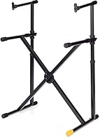 The EZ-LOK System automatically locks the stand in place. The 2nd tier adjusts simultaneously while the base height is set and is slightly tilted; height is adjustable from 198 mm (7.8") to 300 mm (11.8") in 25.4 mm (1") increments. The Adjustable Ru...