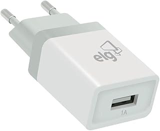 ELG, WC1A, Carregador de Parede Universal, 1 Saída USB 1A, Carga Rápida Speed Plus Port, Bivolt Automático, Ampla Compatibilidade, Branco