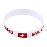 BRIGHTFUFU Paquete de 6 Pulseras de Silicona con La de Suiza Pulsera Deportiva de Moda Ajuste Cómodo