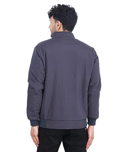 Image of Dollar Jacket For Men Casual Zipper Bomber For Winter In Grey Color