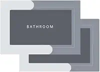 Kit 2 Tapetes Mágicos Ultra Absorventes Antiderrapantes, Secagem Rápida, Laváveis, Ideais para Banheiro, Lavabo e Lavanderia, Conforto, Segurança e Estilo para Sua Casa (Cinza)