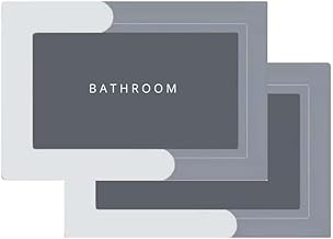 Kit 2 Tapetes Mágicos Ultra Absorventes Antiderrapantes, Secagem Rápida, Laváveis, Ideais para Banheiro, Lavabo e Lavanderia, Conforto, Segurança e Estilo para Sua Casa (Cinza)
