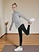 Girls Fashion Shirts Long Sleeve 1/4 Zip Pullover Trendy Tshirt Kids Cute Fall Athletic Hiking Running Workout Tops Basic Tees Light Grey