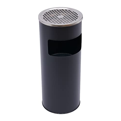 Cenicero negro, cubo de basura...
