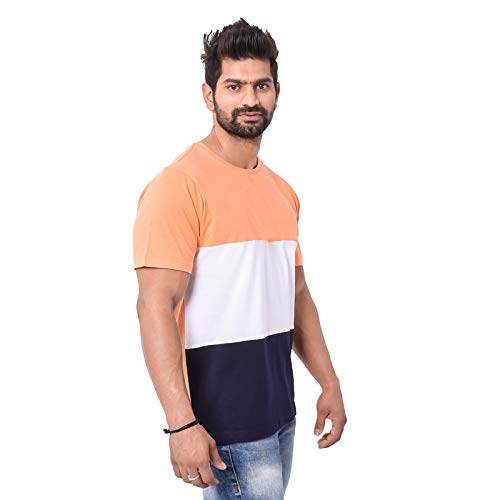 Image of WYC Men's Classic Fit T-Shirts /Cotton T-Shirts for Mens /Colorblock Tshirt /Half Sleeves T Shirt /Round Neck Tshirt for Mens & Boys-Combo