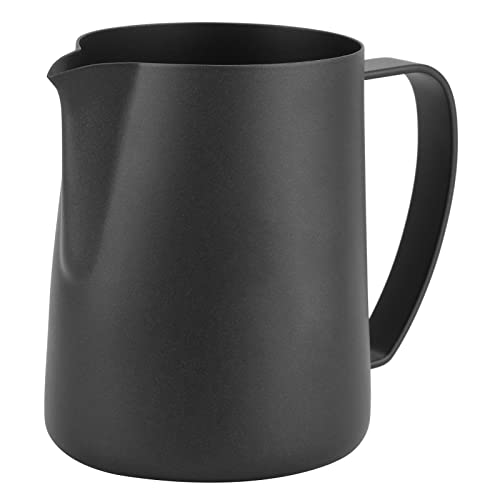 Image of Professional 304 Stainless Steel Milk Frothing Pitcher for Latte Art Barista-Grade Espresso Milk Frother with Matte Black Finish 20 oz Capacity