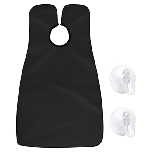 CENSIVI Beard Bib Beard Catcher - Beard Shaving Apron Hair Clippings Catcher & Grooming Cape Apron Non-Stick & Grooming Cloth Perfect Gifts for Men or Valentines Gifts Black