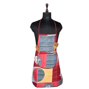 Heart Home Kitchen Apron | Kitchen Dress for Women | Water-Resistant Apron | Apron for Restaurant | Front Pocket | Apron for Chef | Cooking Apron for Men | Printed | Red