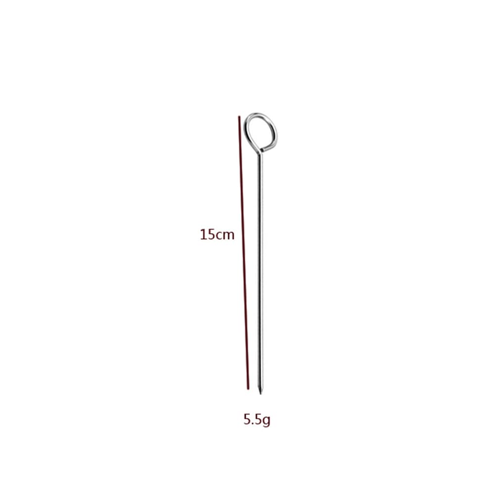 JIHUOO 40 Pcs 15cm Stainless Steel Turkey Lacers Poultry Pins Barbecue Grill Skewers Long Metal Cocktail Sticks Long BBQ Grilling Skewers Outdoor Cooking Skewers - Image 3