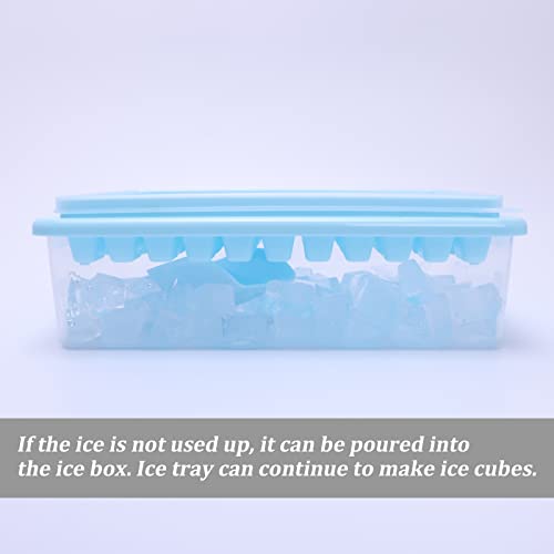 Sfl Ice Cube Tray With Lid And Bin,55X3 Pcs Silicone Ice Cube Molds,Ice Trays For Freezer,Easy Release & Save Space,(3 Pack Blue Ice Trays & 1*Ice Bin & 1*Ice Scoop). #TOP5