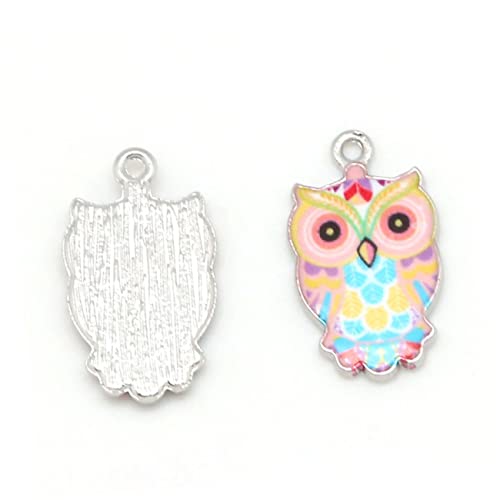 SEWACC 36 Pçs Pingente De Coruja Chaveiro Pulseira Decoração De Metal Joias De Mão Brincos Pendentes