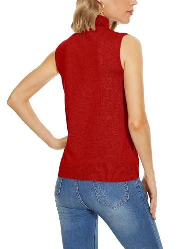 Image of INKOFF Sleeveless Mock Neck Turtleneck Knit Tops Women Dressy Casual Sweater Vest Business Work Tank