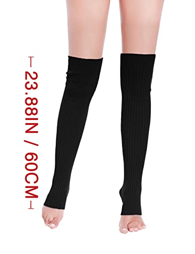 V28 Women’s Neon Knit Leg Warmer For 80S Party Dance Sports Yoga (61-Black) #TOP2