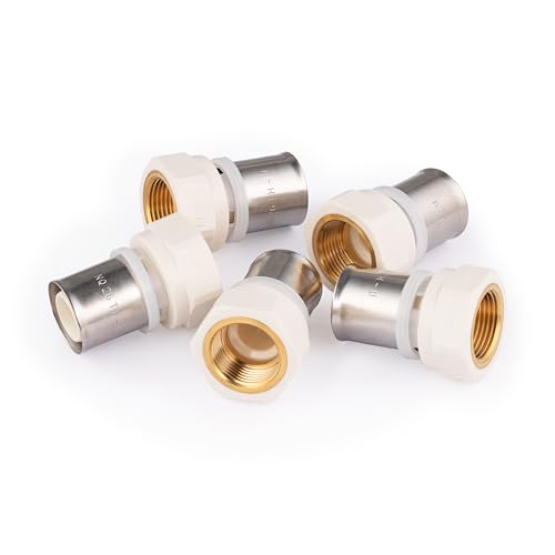 Racor multicapa PPSU para prensar hembra 3/4 - Ø26 (5 racores) QUICK PLOMBERIE | perfiles de engaste TH y U | sistema anti-fugas LBP | 0 plomo | compatible con agua potable