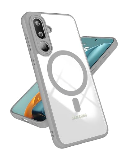 Image of Hybrid Clear Case for Samsung Galaxy M36 / F36 5G, Hard PC+TPU Shockproof, Anti-Yellowing Cover with Camera Protection (Transparent Grey with MagSafe)