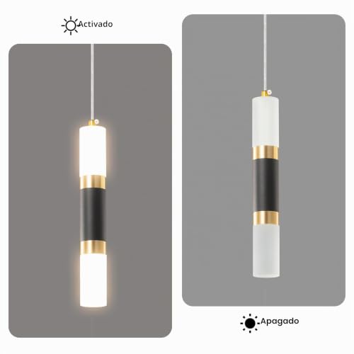 Lámpara colgante negra mini LED regulable en altura para comedor y cocina moderna 7