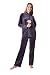 Produktbild RAIKOU Damen Hausanzug Velours Nicki Freizeitanzug Trainingsanzug Jogginganzug Schlafanzug mit Reißverschluss umschlossen von Satin, Freizeit Zweiteilige Set Oberteil und Hose (Dunkel Lila,40/42)