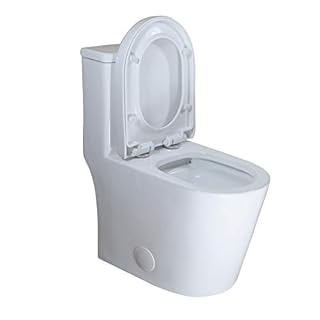 WinZo WZ5089WB Small Toilet One Piece Deisgn With Black Push Button Dual Flush,23 inch Length for Tiny Bathroom,White