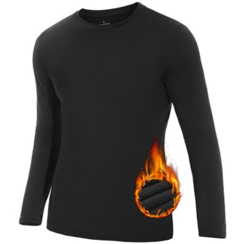 Blusa Térmica Masculina Inverno Segunda Pele Flanelada Forrada Manga Longa Preta