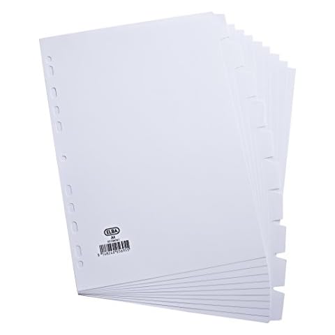 Elba A4 10-Part Card File Dividers Cover