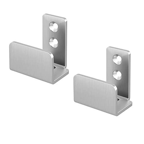 JUBEST Stainless Steel Floor Guide Wall Mount Sliding Barn Door Hardware Up to 1-3/8"W 1-1/4"H Set of 2