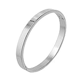 7th Element Polished Stainless Steel Bracelet Classical Band Bangle for Womens (Silver,6mm 6.3inch)