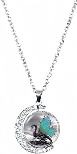 DEQIYIJI Dragon Moon Pendant Necklace Jewelry Gifts For Women Men Dragon Lovers Stuff2