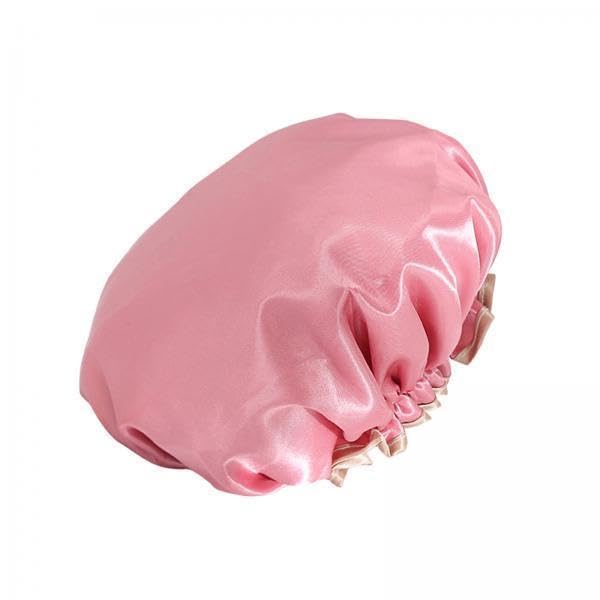 Bnf® 5xShower Cap Reusable Waterproof Layer Bathing Hair Cap for Salon Girls Ladies Rose Pink Health & Beauty Hair Care & Styling Shower Caps-image-23