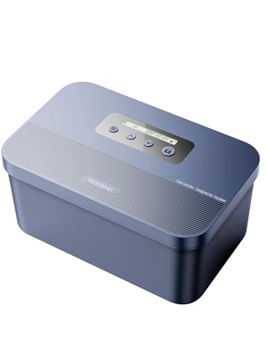 Vaydeer Safe Timed Lock Box Phone Lock Box with Timer Unplug from Phones Video Games Social Media Snacks & Cravings Self-Control Lockable Storage Box for Focus & Self-Control(Dark Blue)