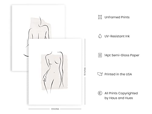 RipGrip Line Art Wall Decor – Set of 4 Minimalist Line Drawing Prints, Modern Art Prints, Minimalist Wall Art (Unframed, 8x10) - Image 3